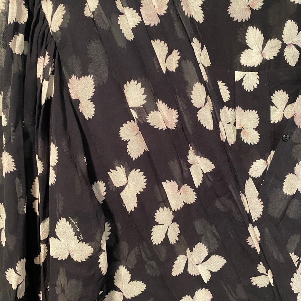 The Kooples Paris ASYMMETRIC LONG FLOWING DRESS BLACK FLORAL 1 - Picture 7 of 9